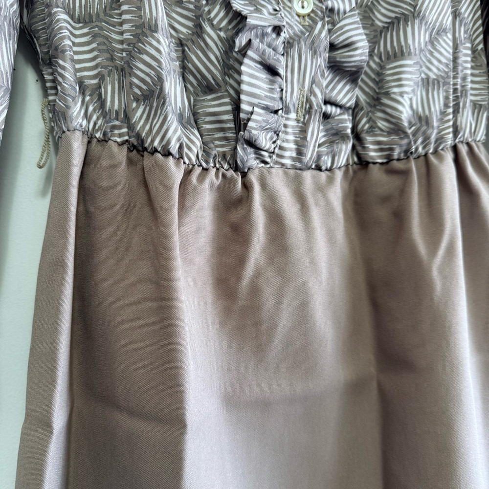 Bobby’s Girl Vintage Ruffle Bodice Dress - Earth Tone Cottagecore - Picture 4 of 9